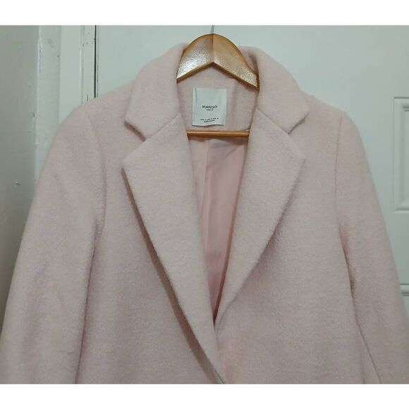 Mng Womens small long boiled wool light pink coat winter jacket - Picture 3 of 9